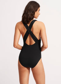 SEAFOLLY CROSS BACK ONE PIECE | BLACK | ESCAPE CLOTHING