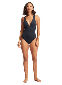 SEAFOLLY CROSS BACK ONE PIECE | TRUE NAVY | ESCAPE CLOTHING