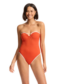 Seafolly Ring Front Bandeau One Piece - Tamarillo