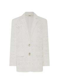 Mos The Label Daniela Textured Blazer – Bright White