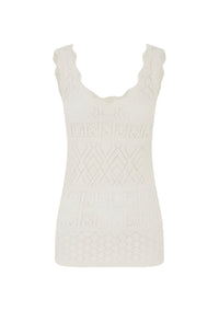 Mos The Label Bruna Pointelle Top – White Splash