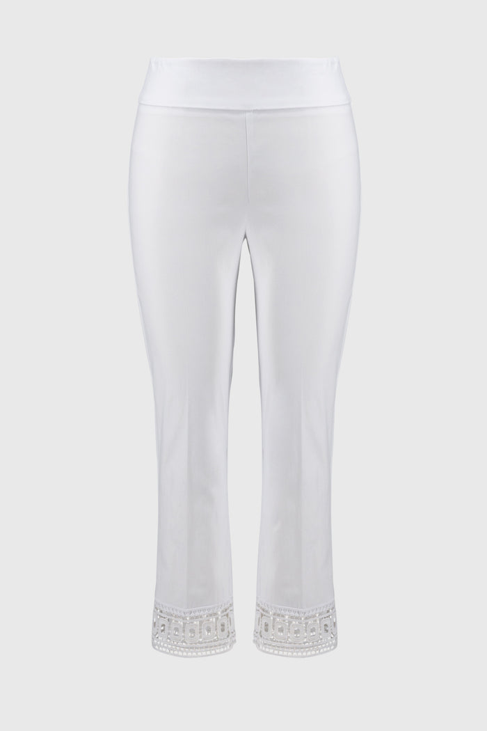 Joseph Ribkoff Maria Cotton Lace Ankle Pant - White