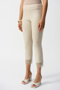 Joseph Ribkoff Maria Cotton Lace Ankle Pant - Moonshine Beige
