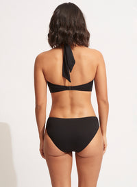 SEAFOLLY ESSENTIALS TWIST BAND HIPSTER PANT -  BLACK - ESCAPE CLOTHING