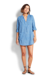 SEAFOLLY BOYFRIEND BEACH SHIRT - CHAMBRAY - ESCAPE CLOTHING