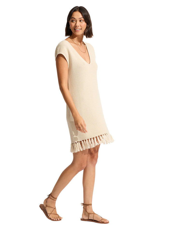 SEAFOLLY MINI KNIT COVER UP - NATURAL - ESCAPE CLOTHING