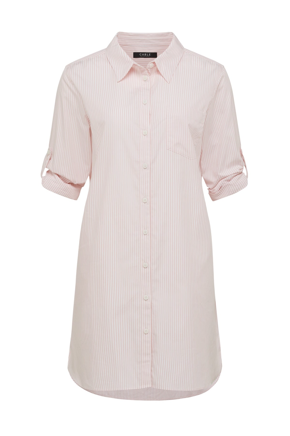 Cable Tomboy Shirt - Pink Stripe