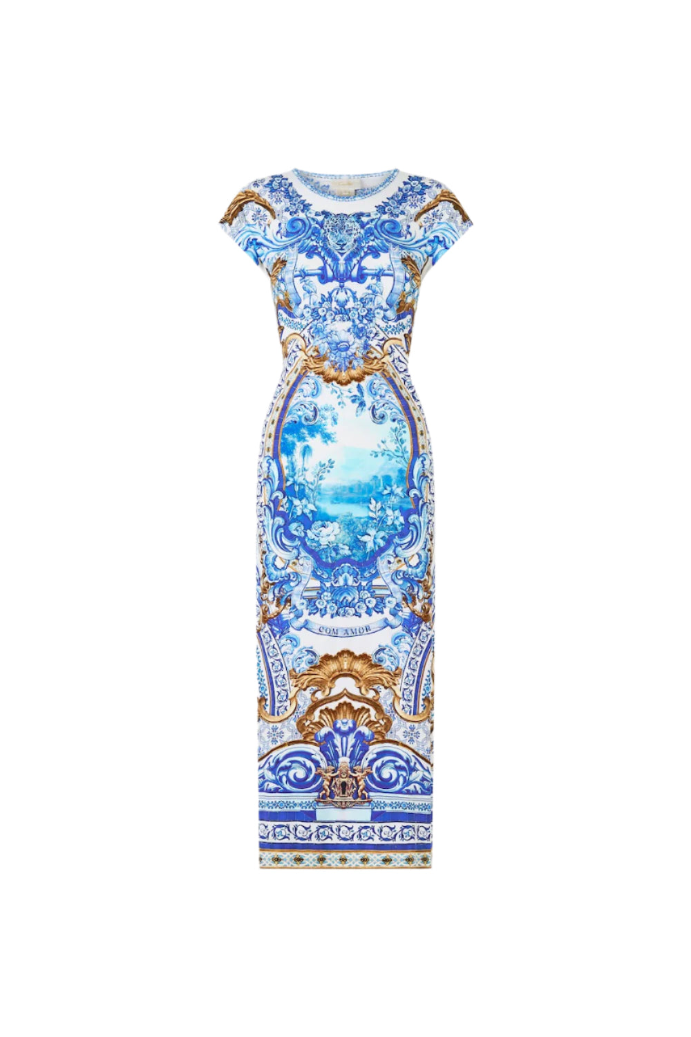 Camilla  Jersey Tank Dress With Cap Sleeves - Azul Adventures