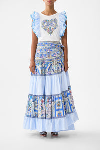 Camilla Double Frill Sleeve Tee - Ottoman Opulence