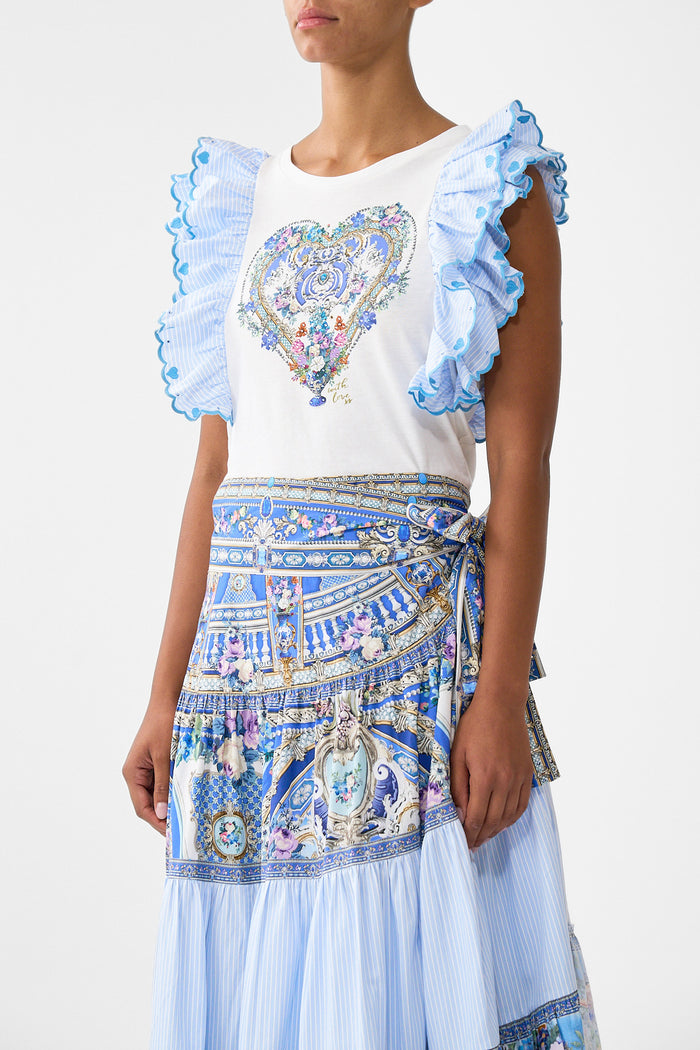 Camilla Double Frill Sleeve Tee - Ottoman Opulence