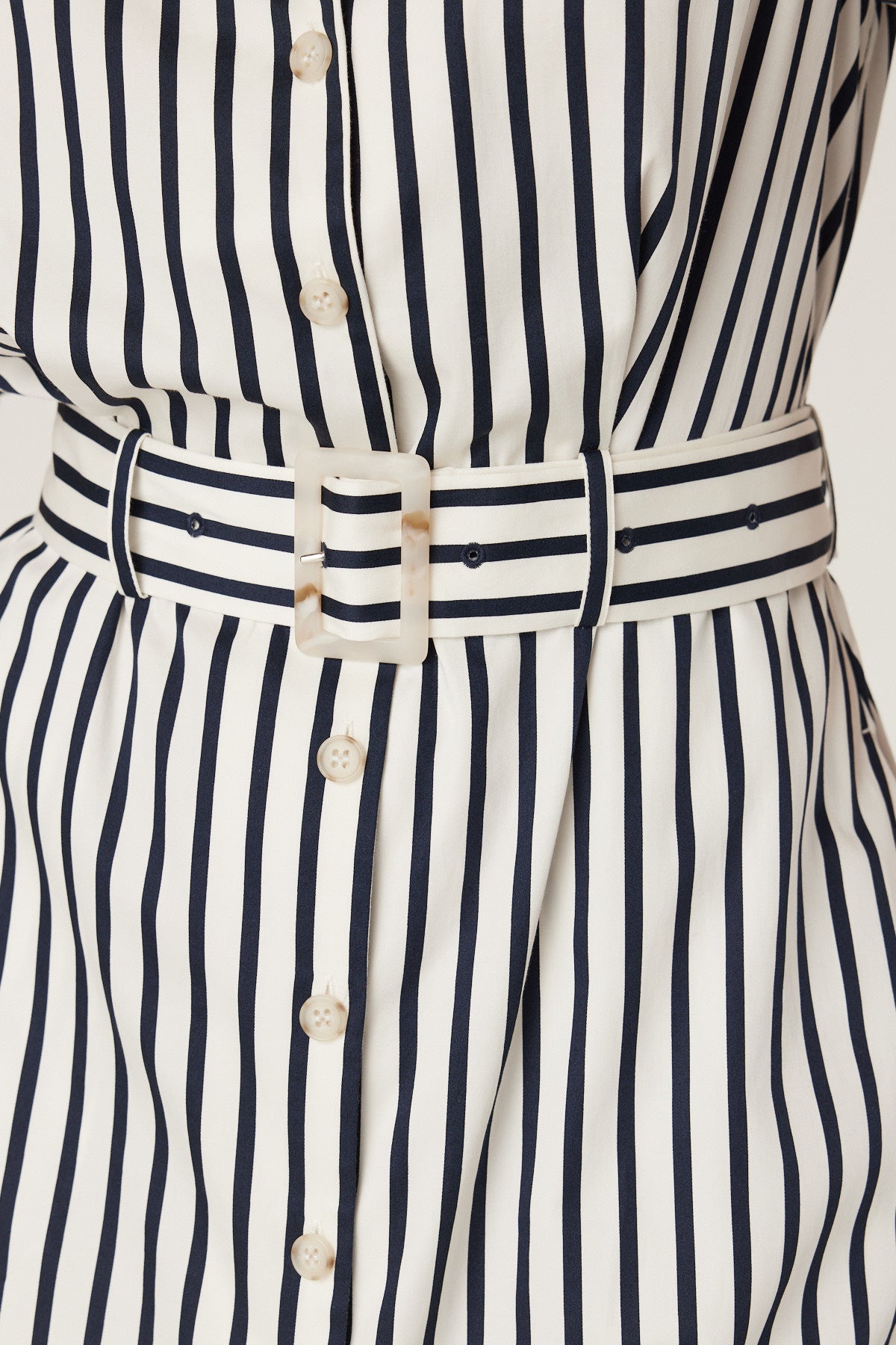 Cable Lina Stripe Shirt Dress - Navy Stripe