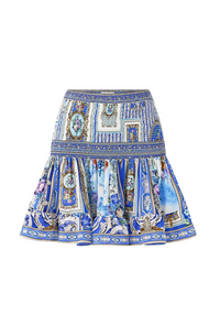 Camilla Short Shirred Skirt - Ottoman Opulence