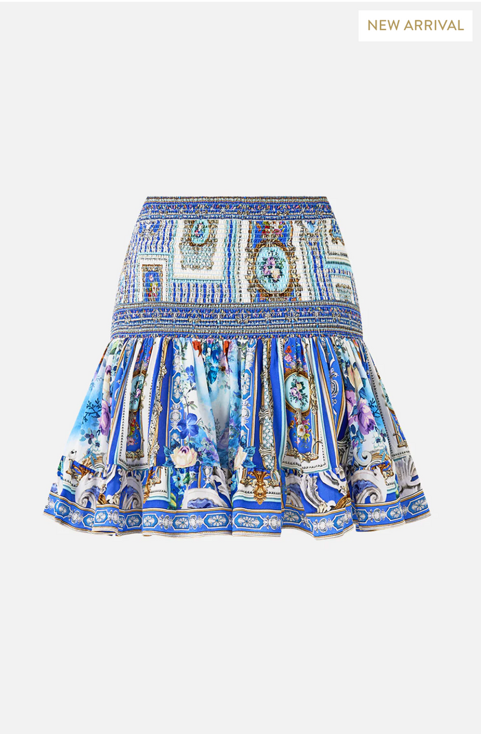 Camilla Short Shirred Skirt - Ottoman Opulence