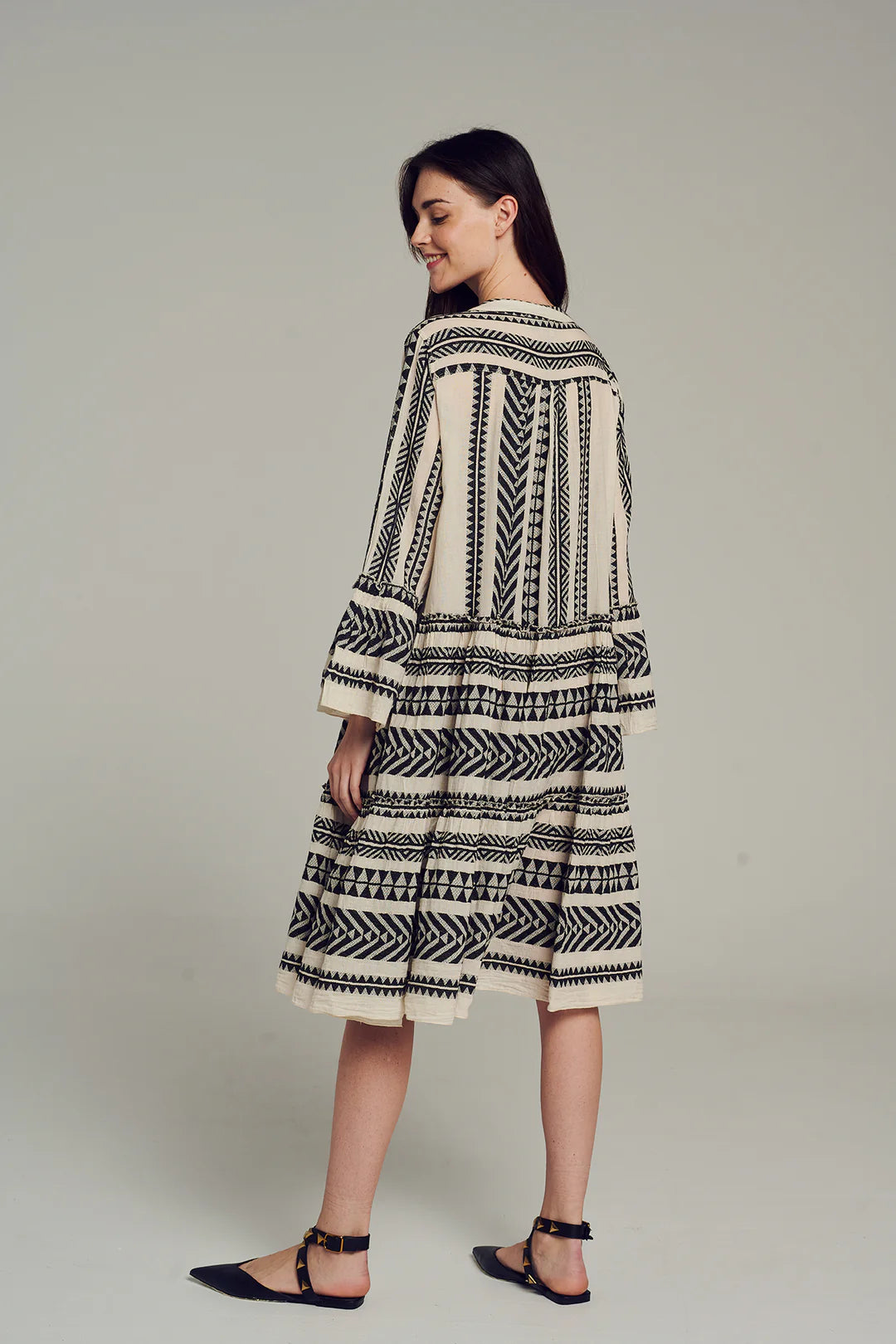Devotion Twins Ella Midi Dress - Black/Off White