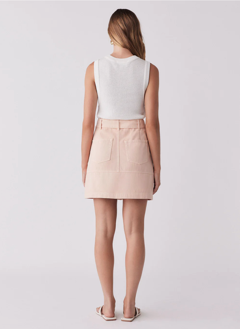 Esmaee Cruising Denim Skirt - Soft Coral