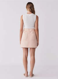 Esmaee Cruising Denim Skirt - Soft Coral