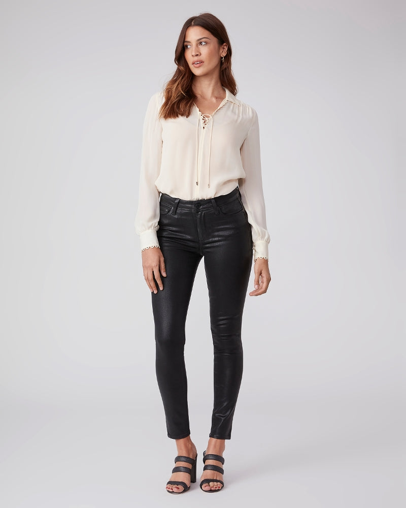 Paige Hoxton Leather Ultra Skinny - Black