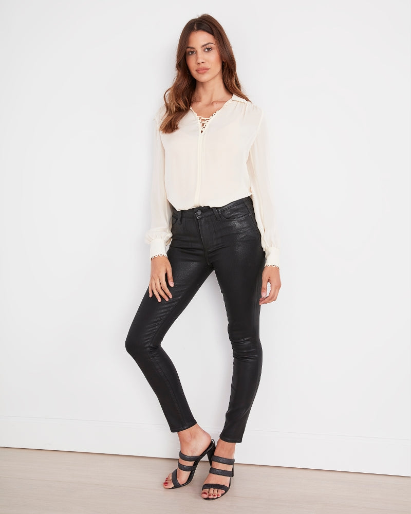 Paige Hoxton Leather Ultra Skinny - Black