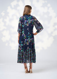 Loobies  Story La Bohème Midi Dress - Indigo Multi