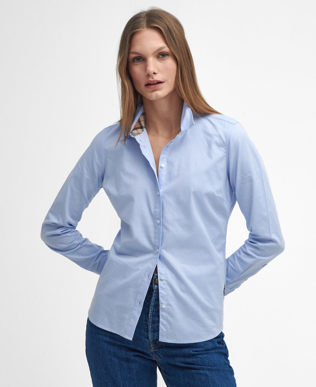 Barbour Derwent Shirt - Pale Blue/Hessian Tartan