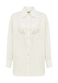 Mos The Label Sara Lace Nora Shirt - Ivory