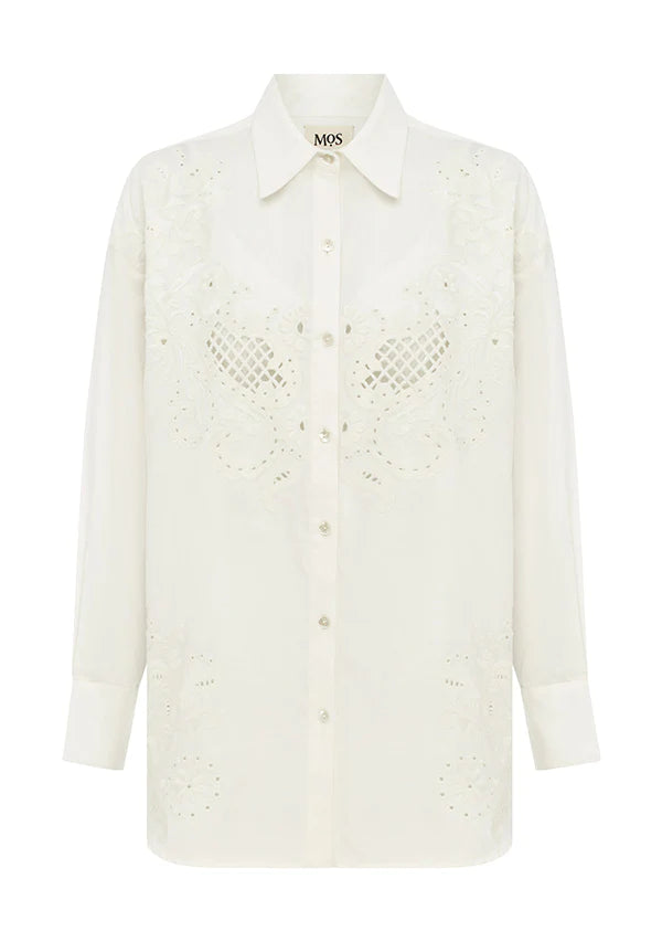 Mos The Label Sara Lace Nora Shirt - Ivory