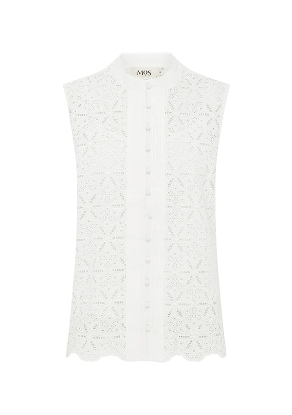Mos The Label Sara Lace Sleeveless Blouse - Ivory