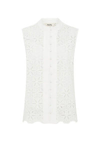 Mos The Label Sara Lace Sleeveless Blouse - Ivory