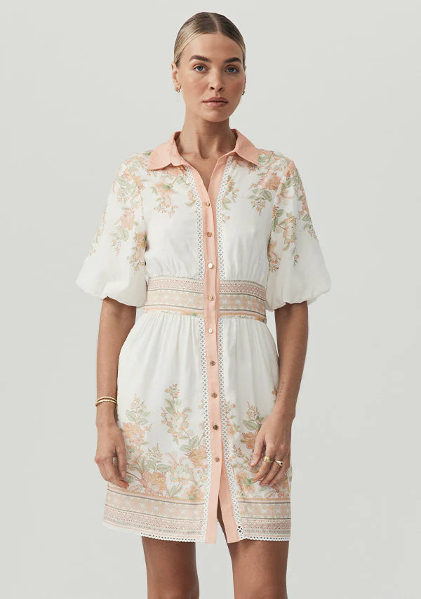 Mos The Label Joanna Mini Dress - Floral Boarder Print