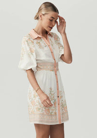 Mos The Label Joanna Mini Dress - Floral Boarder Print