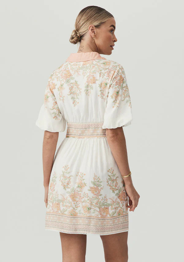 Mos The Label Joanna Mini Dress - Floral Boarder Print
