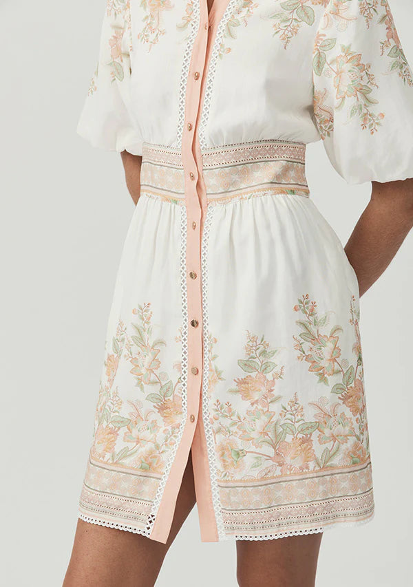 Mos The Label Joanna Mini Dress - Floral Boarder Print