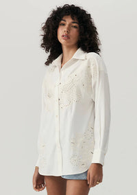 Mos The Label Sara Lace Nora Shirt - Ivory