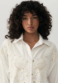 Mos The Label Sara Lace Nora Shirt - Ivory