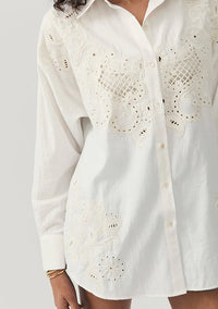 Mos The Label Sara Lace Nora Shirt - Ivory
