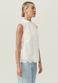 Mos The Label Sara Lace Sleeveless Blouse - Ivory