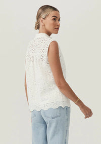 Mos The Label Sara Lace Sleeveless Blouse - Ivory
