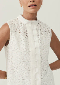 Mos The Label Sara Lace Sleeveless Blouse - Ivory