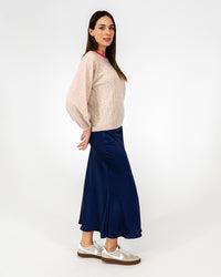 Arlington Milne Marcella Sweater With Contrast - Blush/Dayglo