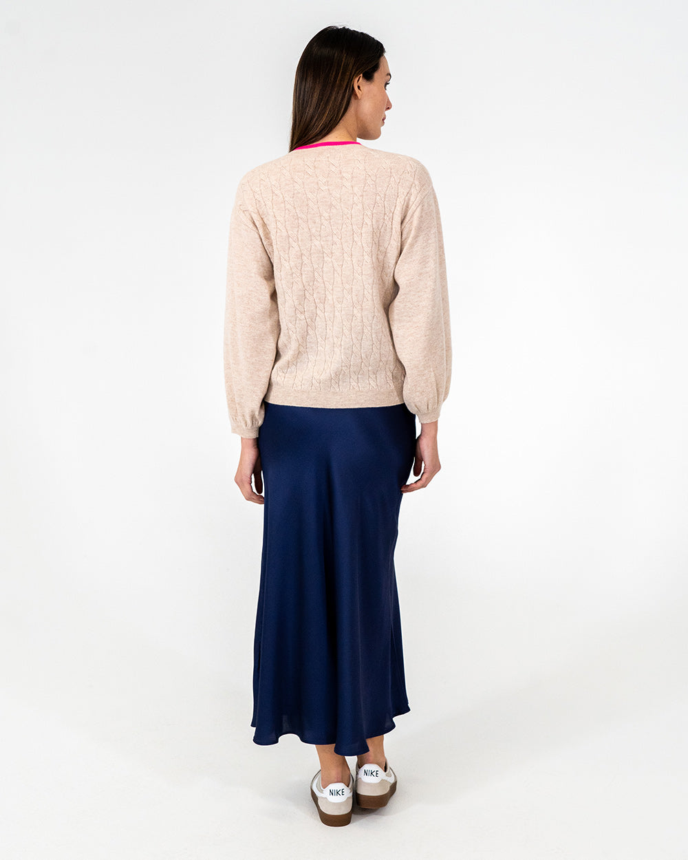 Arlington Milne Marcella Sweater With Contrast - Blush/Dayglo