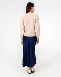 Arlington Milne Marcella Sweater With Contrast - Blush/Dayglo