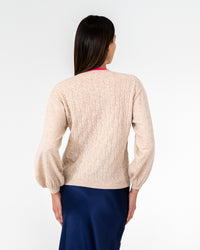 Arlington Milne Marcella Sweater With Contrast - Blush/Dayglo