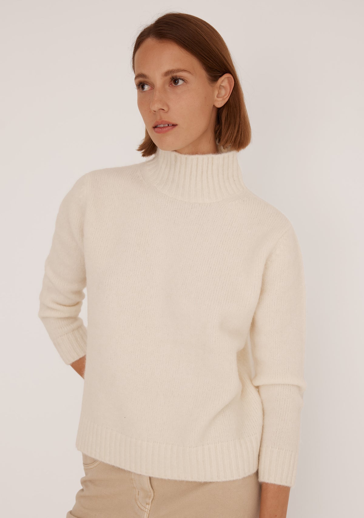 Morrison Callum High Neck Pullover - Cream
