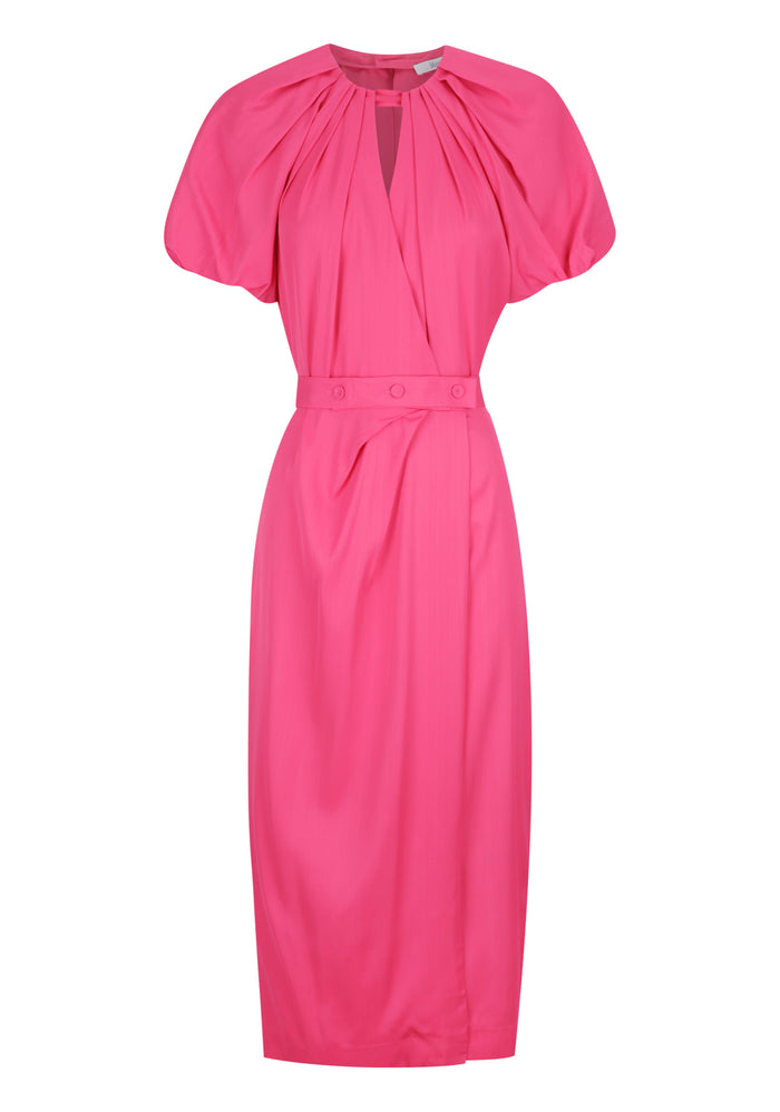 MORRISON WAVERLEY MIDI DRESS - PINK - ESCAPE CLOTHING