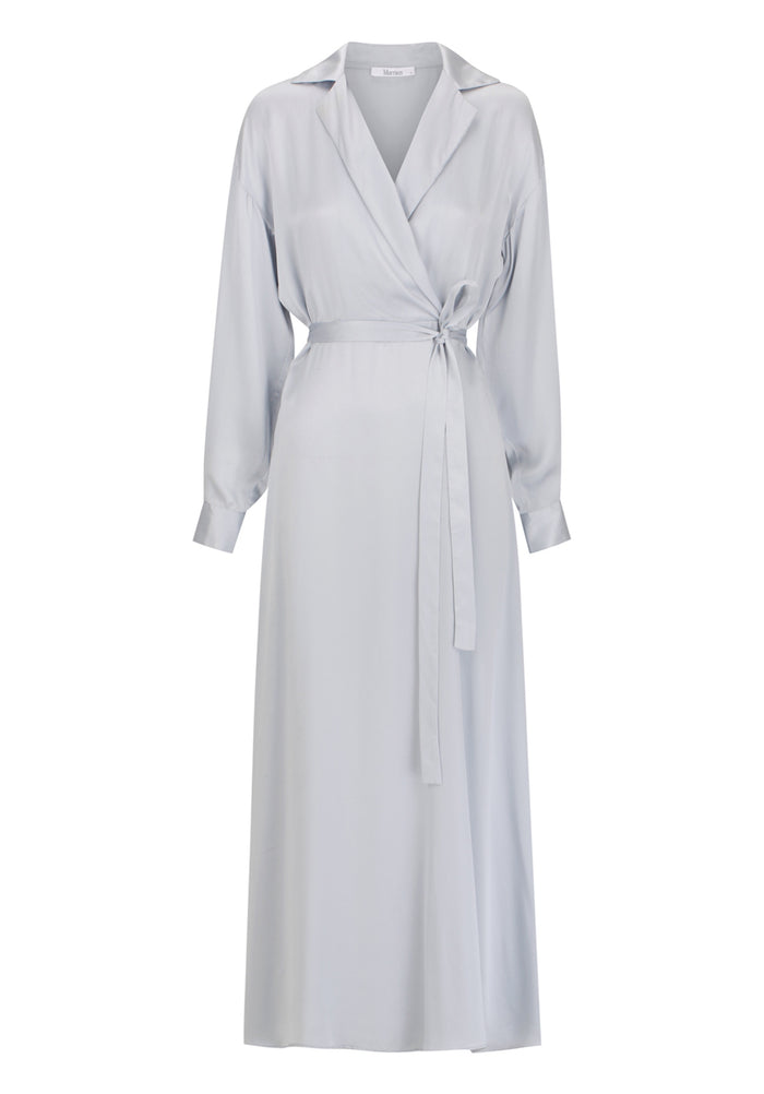 Morrison Anais Silk Long Sleeve Dress - Ice