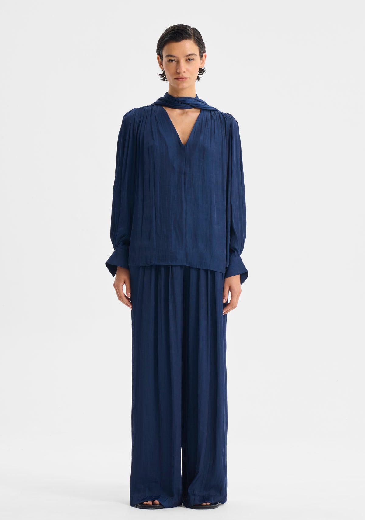 Morrison Lena V-Neck Top - Navy