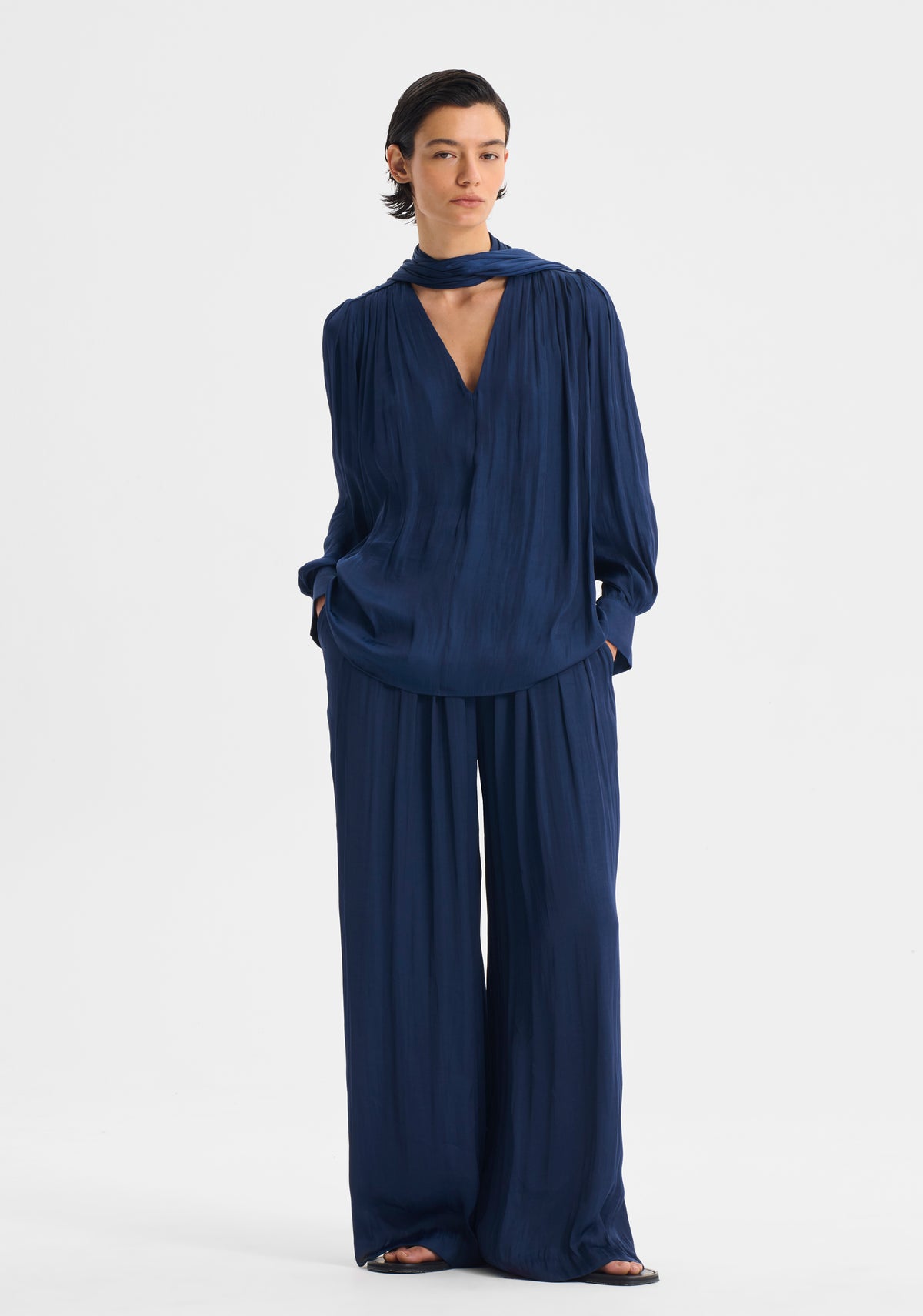 Morrison Lena V-Neck Top - Navy