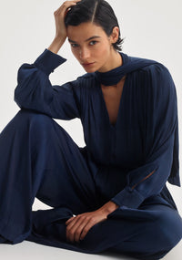 Morrison Lena V-Neck Top - Navy