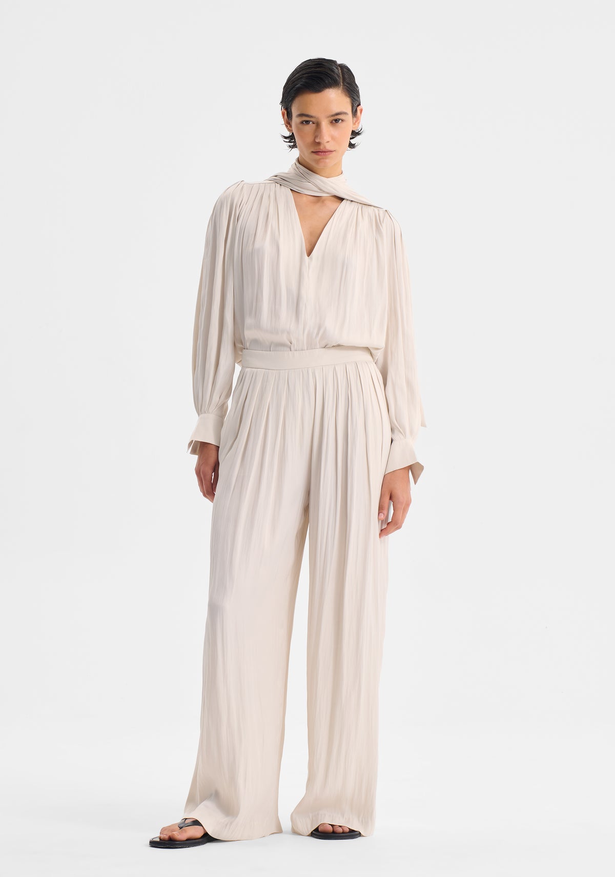 Morrison Lena V-Neck Top - Nougat