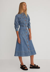 Morrison Elton Long Sleeve Denim Dress - Blue